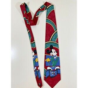 Disney Mickey Mouse Men's Neck Tie 56"Long Crimson Steamboat Willie Film Strip